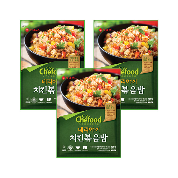 [해피] Chefood 치킨 데리야끼 볶음밥 450g x 3개