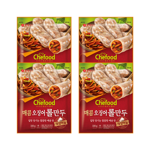 Chefood 매콤 오징어롤만두 (330g+330g) x 2개